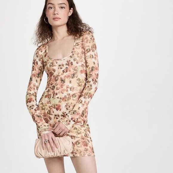 Nanushka Cathleen Animal Print Mini Dress In Orange Sz XS NWT❤️ - Picture 1 of 9